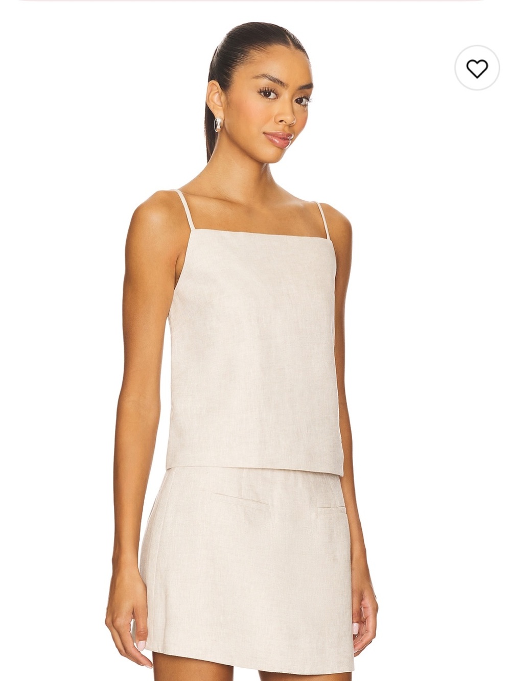 Lovers + Friends Natural Square-Neck Spaghetti Strap Tank